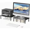 Techly Monitor / Laptop Schreibtischständer Schwarz, Freistehend, 20 kg, Höhenverstellung, Schwarz