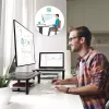 Techly Monitor / Laptop Schreibtischständer Schwarz, Freistehend, 20 kg, Höhenverstellung, Schwarz