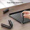 Techly Monitor / Laptop Schreibtischständer Schwarz, Freistehend, 20 kg, Höhenverstellung, Schwarz