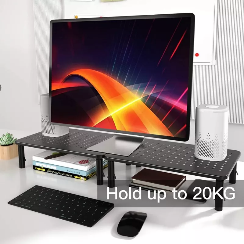 Techly Monitor / Laptop Schreibtischständer Schwarz, Freistehend, 20 kg, Höhenverstellung, Schwarz