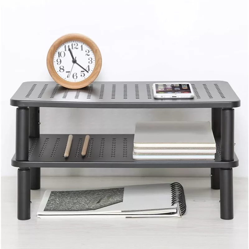 Techly Monitor / Laptop Schreibtischständer Schwarz, Freistehend, 20 kg, Höhenverstellung, Schwarz