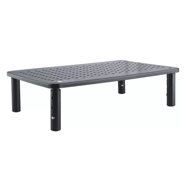Techly Monitor / Laptop Schreibtischständer Schwarz, Freistehend, 20 kg, Höhenverstellung, Schwarz