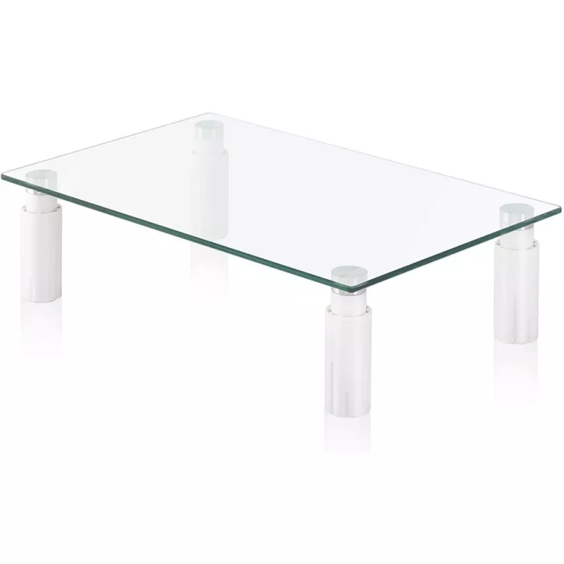 Techly Glasständer für Monitor / Laptop, freistehend, 20 kg, 33 cm (13 Zoll), 81,3 cm (32 Zoll), Höhenverstellung, Transparent