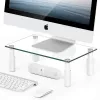 Techly Glasständer für Monitor / Laptop, freistehend, 20 kg, 33 cm (13 Zoll), 81,3 cm (32 Zoll), Höhenverstellung, Transparent