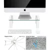 Techly Glasständer für Monitor / Laptop, freistehend, 20 kg, 33 cm (13 Zoll), 81,3 cm (32 Zoll), Höhenverstellung, Transparent