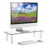Techly Glasständer für Monitor / Laptop, freistehend, 20 kg, 33 cm (13 Zoll), 81,3 cm (32 Zoll), Höhenverstellung, Transparent