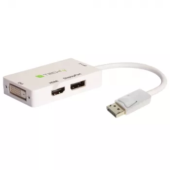 Techly IADAP DP-COMBOF3 Videokabel-Adapter DisplayPort DisplayPort + DVI + HDMI Weiß