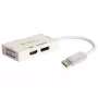 Techly IADAP DP-COMBOF3 Videokabel-Adapter DisplayPort DisplayPort + DVI + HDMI Weiß