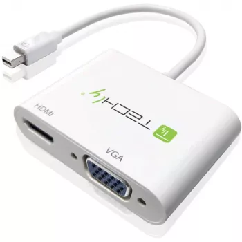 Techly Mini DisplayPort auf HDMI/VGA Adapter, 0,15 m, Mini DisplayPort, HDMI + VGA (D-Sub), Stecker, Buchse, 1920 x 1200 Pixel