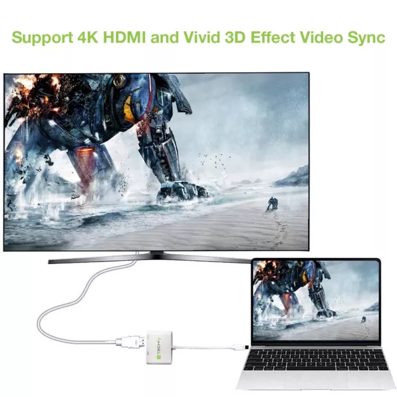 Techly Mini DisplayPort auf HDMI/VGA Adapter, 0,15 m, Mini DisplayPort, HDMI + VGA (D-Sub), Stecker, Buchse, 1920 x 1200 Pixel