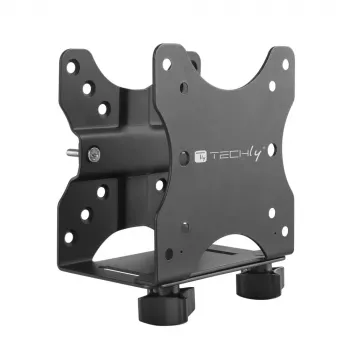Techly Untertisch verstellbare CPU-Halterung, 5 kg, 75 x 75 mm, 100 x 100 mm, Schwarz
