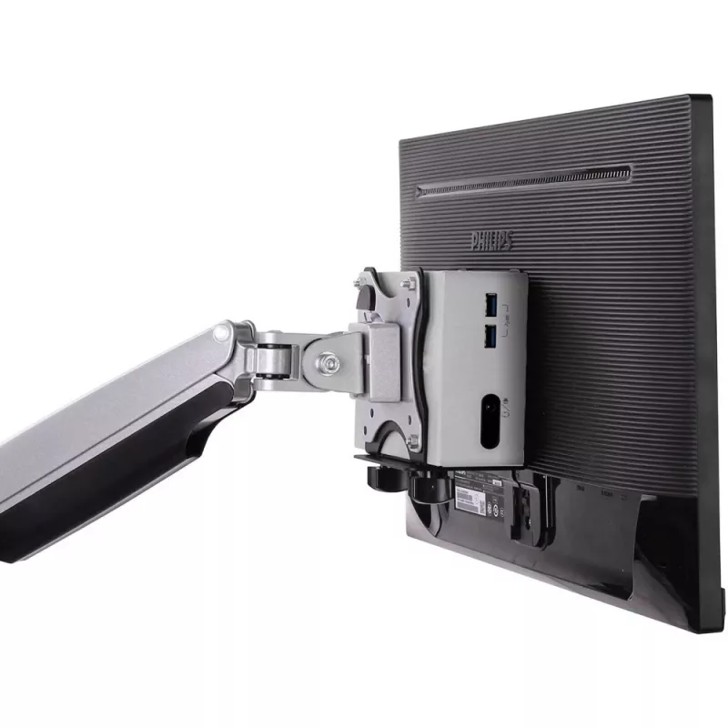 Techly Untertisch verstellbare CPU-Halterung, 5 kg, 75 x 75 mm, 100 x 100 mm, Schwarz