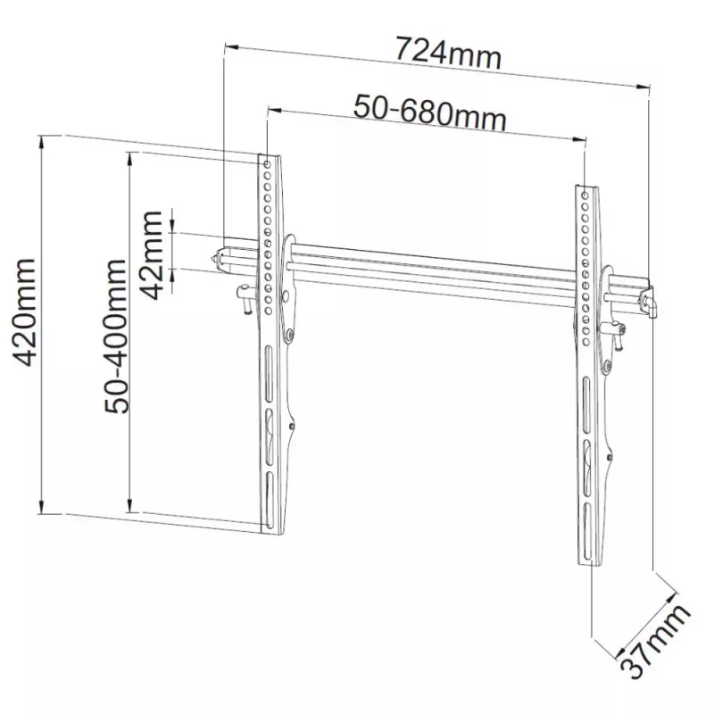 Techly ICA-PLB-133LTY 165.1 cm (65 Zoll) Schwarz