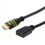 Techly HDMI High Speed mit Ethernet Verlängerungskabel 4K 60Hz M/B 1,8 m