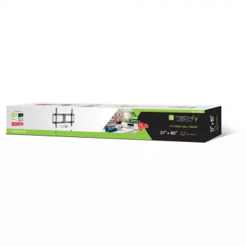 Techly Feste Wandhalterung für LED-TV LCD 37-80 Zoll, 94 cm (37 Zoll), 2,03 m (80 Zoll), 70 kg, 200 x 200 mm, 600 x 400 mm, Schwarz