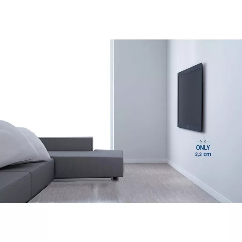 Techly schlank Wandhalterung für OLED-TV 32-65 Zoll Schwarz, 81,3 cm (32 Zoll), 165,1 cm (65 Zoll), 30 kg, 100 x 100 mm, 400 x 200 mm, Schwarz