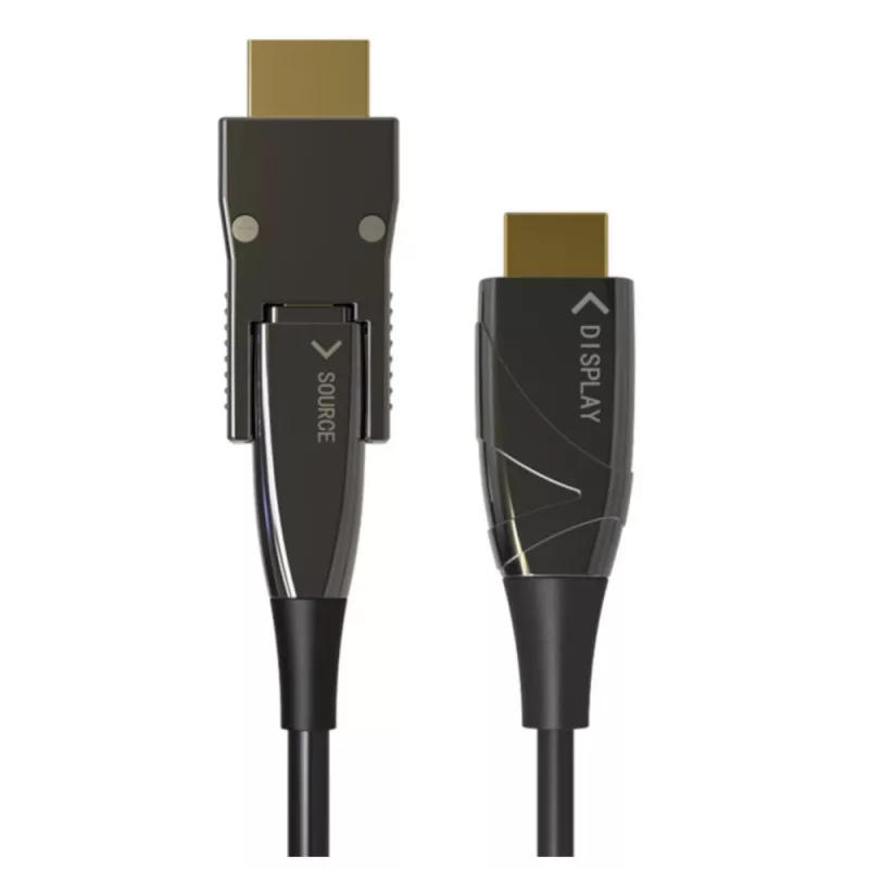 Techly HDMI A/A Micro HDMI AOC Glasfaserkabel 4K 10m, 10 m, HDMI Typ A (Standard), HDMI Typ D (Micro), 3D, 18 Gbit/s, Schwarz