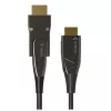 Techly HDMI A/A Micro HDMI AOC Glasfaserkabel 4K 20m, 20 m, HDMI Typ A (Standard), HDMI Typ D (Micro), 3D, 18 Gbit/s, Schwarz