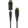 Techly HDMI A/A Micro HDMI AOC Glasfaserkabel 4K 50m, 50 m, HDMI Typ A (Standard), HDMI Typ D (Micro), 3D, 18 Gbit/s, Schwarz