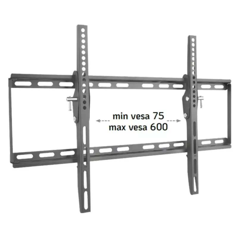 Techly Feste Wandhalterung LED TV LCD 40-65 Zoll, 165,1 cm (65 Zoll), 200 x 200 mm, 600 x 400 mm, -12 – 0°, Metall, Schwarz