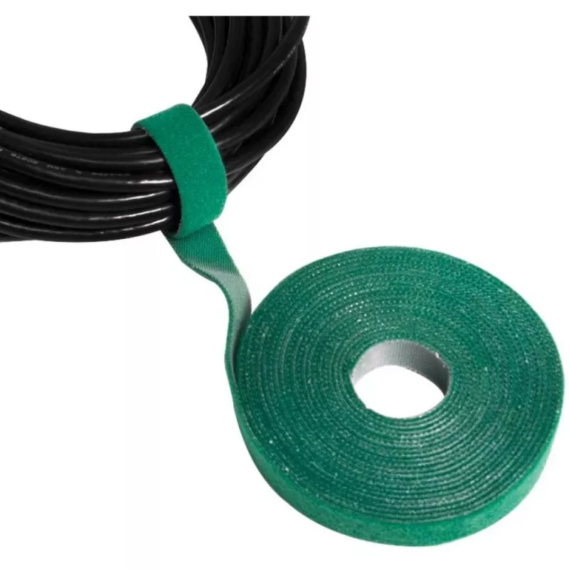 Techly Klettband-Rolle Kabelmanagement Länge 10 m Breite 20 mm Schwarz