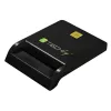 Techly Kompakter Smartcard-Leser/Schreiber USB-C™ Weiß, USB 2.0, 1,5 m, Schwarz, 102 g