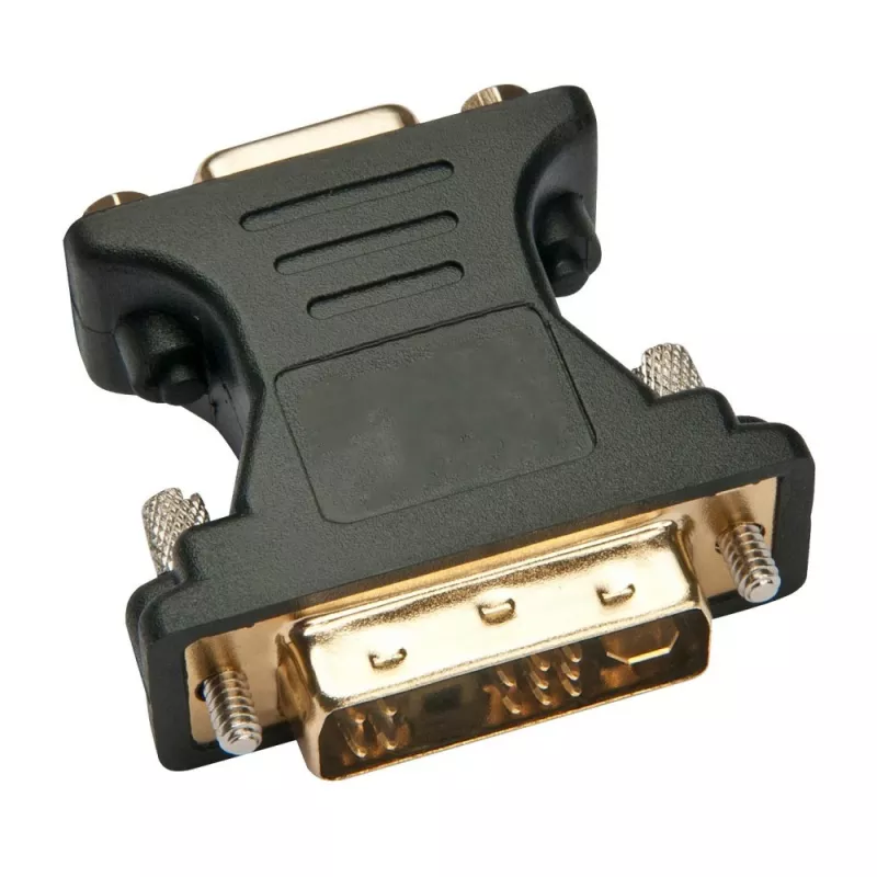 Techly DVI-Stecker/VGA-Buchse Analoger Videoadapter Schwarz, DVI-A, VGA, Schwarz