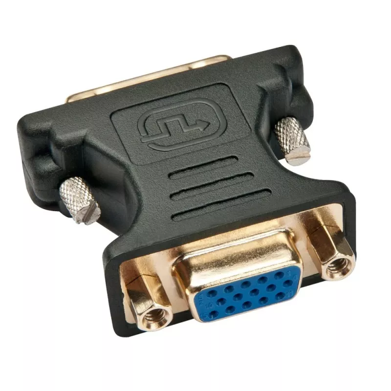 Techly DVI-Stecker/VGA-Buchse Analoger Videoadapter Schwarz, DVI-A, VGA, Schwarz