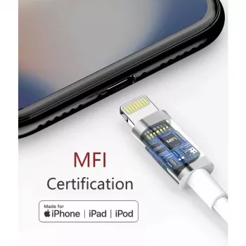 Techly Lade- und Synchronisationskabel USB-C auf Lightning 1 m Weiß
