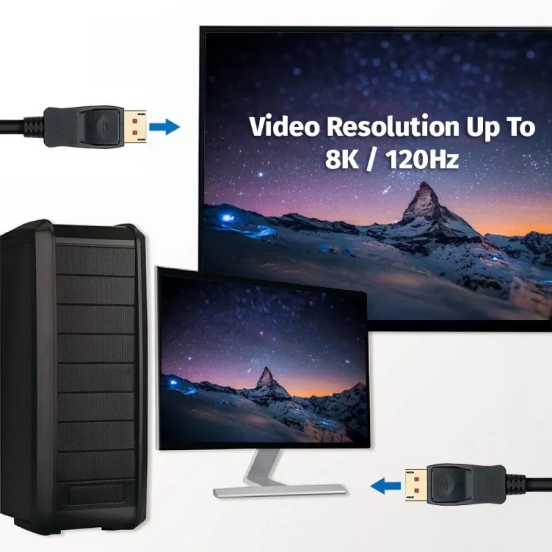 Techly ICOC DSP-A14-010NT DisplayPort-Kabel 1 m Schwarz
