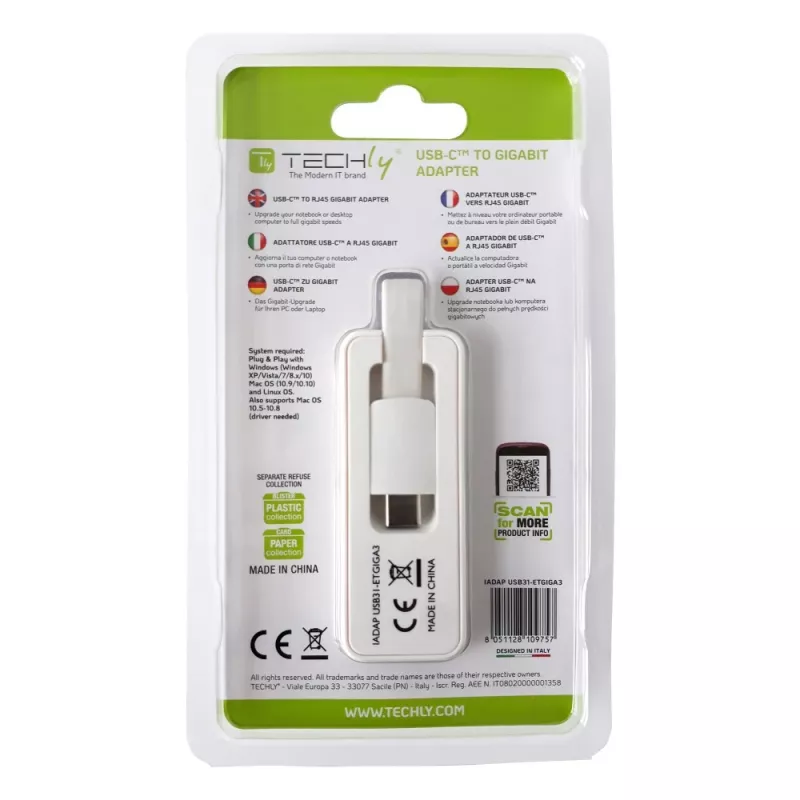 Techly IADAP USB31-ETGIGA3 Netzwerkkarte Ethernet 5000 Mbit/s
