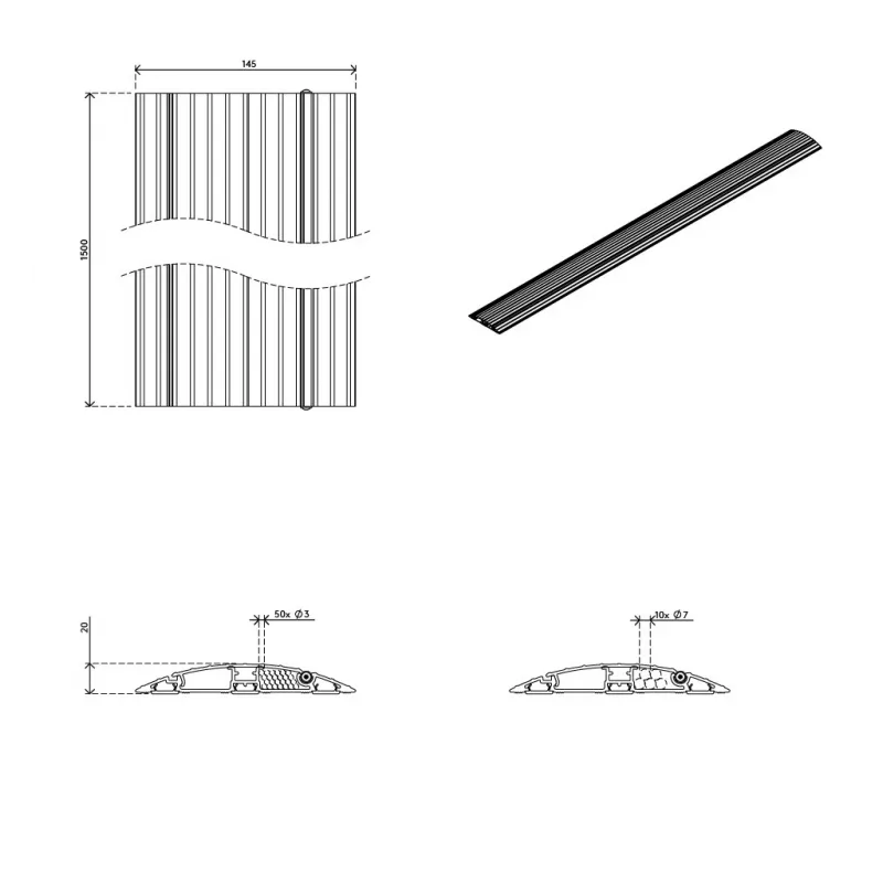 Dataflex 31.423 Kabelkanalsystem Aluminium 1,5 m