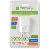 Techly Italienischer Steckeradapter mit 1 USB-Anschluss 5V / 2,1A Weiß IPW-USB-21EC