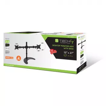 Techly Tischständer für 2 Monitore 13-27 Zoll mit Sockel h.400m ICA-LCD 3410 68,6 cm (27 Zoll) Schwarz