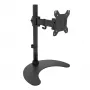Techly Schreibtischständer für 1 Monitor 33 cm (13 Zoll) – 68,6 cm (27 Zoll) mit Sockel h. 400 mm ICA-LCD 3400 Schwarz