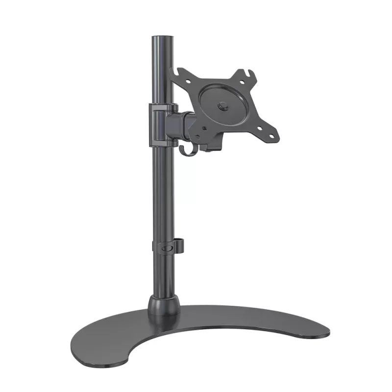 Techly Schreibtischständer für 1 Monitor 33 cm (13 Zoll) – 68,6 cm (27 Zoll) mit Sockel h. 400 mm ICA-LCD 3400 Schwarz