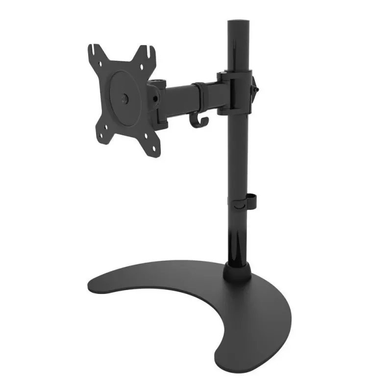 Techly Schreibtischständer für 1 Monitor 33 cm (13 Zoll) – 68,6 cm (27 Zoll) mit Sockel h. 400 mm ICA-LCD 3400 Schwarz