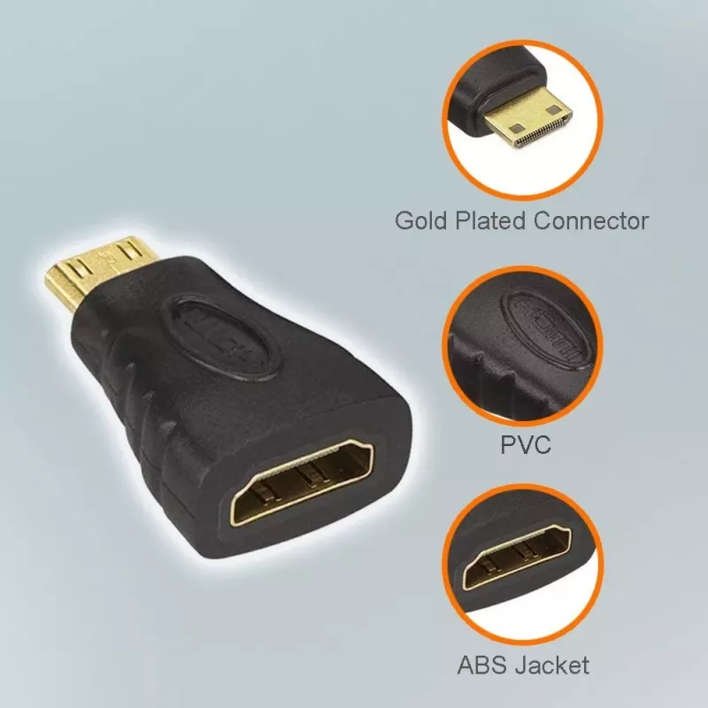 Techly HDMI auf Mini HDMI Typ C Buchse/Stecker Adapter IADAP HDMI-MC, Mini HDMI, HDMI, Schwarz