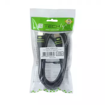 Techly 2 m High-Speed-HDMI-Kabel mit Ethernet A/A M/M Ferrit ICOC HDMI-FR-020