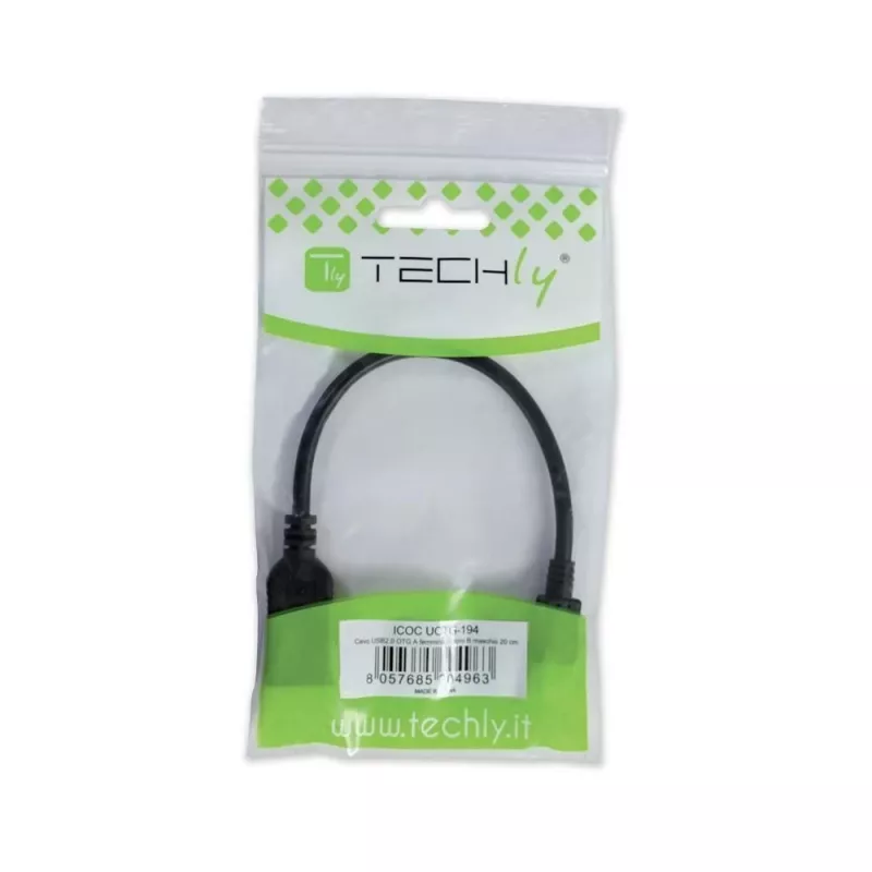 Techly USB2.0 OTG-Kabel A-Buchse / Micro-B-Stecker 0,2 m ICOC UOTG-194
