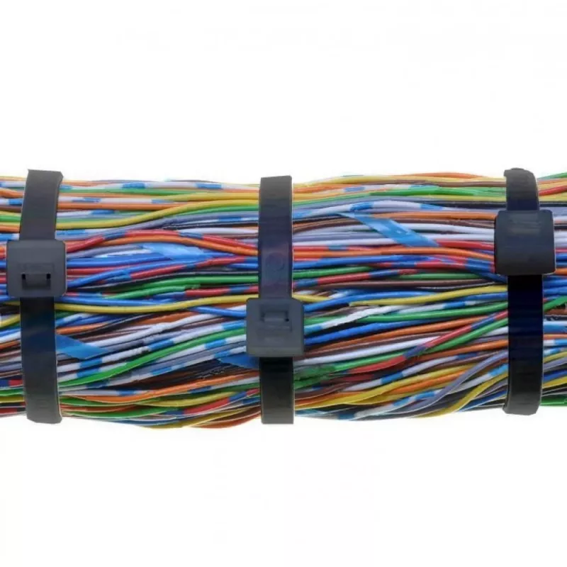Techly Kabelbinder Nylon Patch 280x4,8 mm 100 Stück Schwarz ISWT-28048-BK