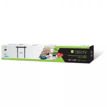 Techly Wandhalterung UltraSlim für LED TV LCD 23-55 Zoll Schwarz ICA-PLB 140M