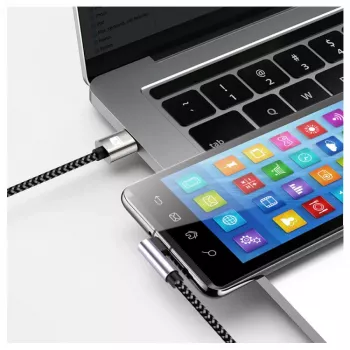 Techly ICOC MU2CC9-005-AL USB-Kabel USB 2.0 0,5 m USB C Grau, Schwarz