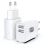 Techly IPW-USB-12W2A Mobilgerät-Ladegerät Kopfhörer, Tragbarer Lautsprecher, Powerbank, Smartphone, Tablet Weiß AC Innenbereich