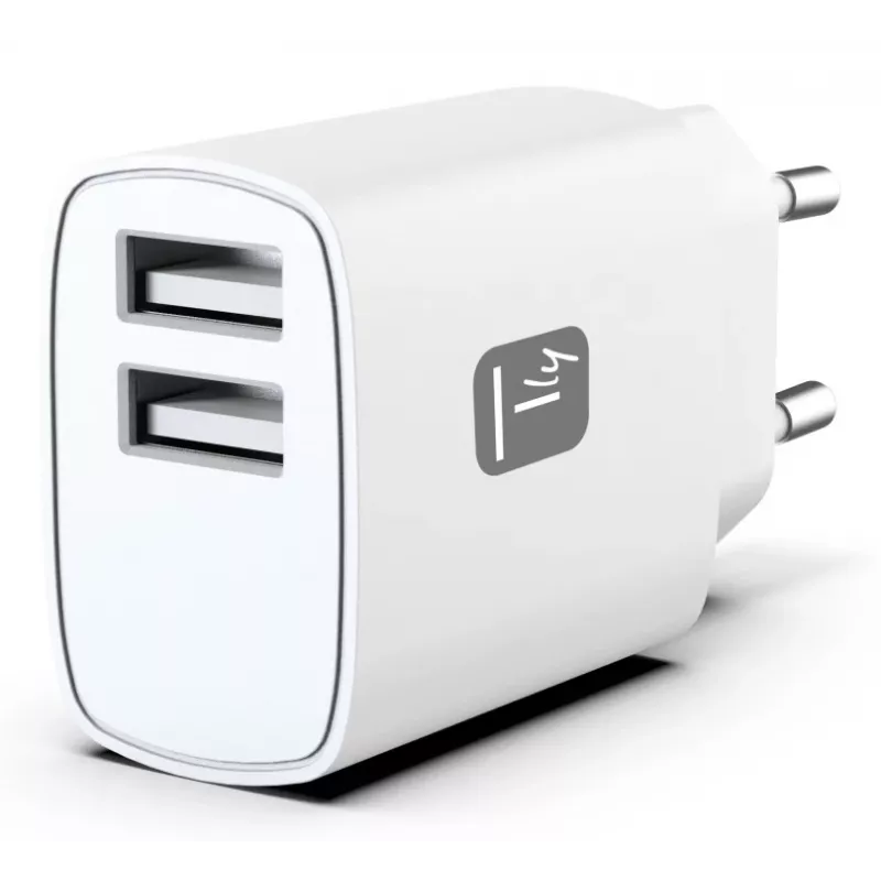 Techly IPW-USB-12W2A Mobilgerät-Ladegerät Kopfhörer, Tragbarer Lautsprecher, Powerbank, Smartphone, Tablet Weiß AC Innenbereich