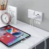 Techly IPW-USB-12W2A Mobilgerät-Ladegerät Kopfhörer, Tragbarer Lautsprecher, Powerbank, Smartphone, Tablet Weiß AC Innenbereich
