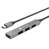 Techly IUSB32-HUB4C-3U2SLS Laptop-Dockingstation/Port-Replikator Kabelgebunden USB 3.2 Gen 1 (3.1 Gen 1) Typ-C Grau