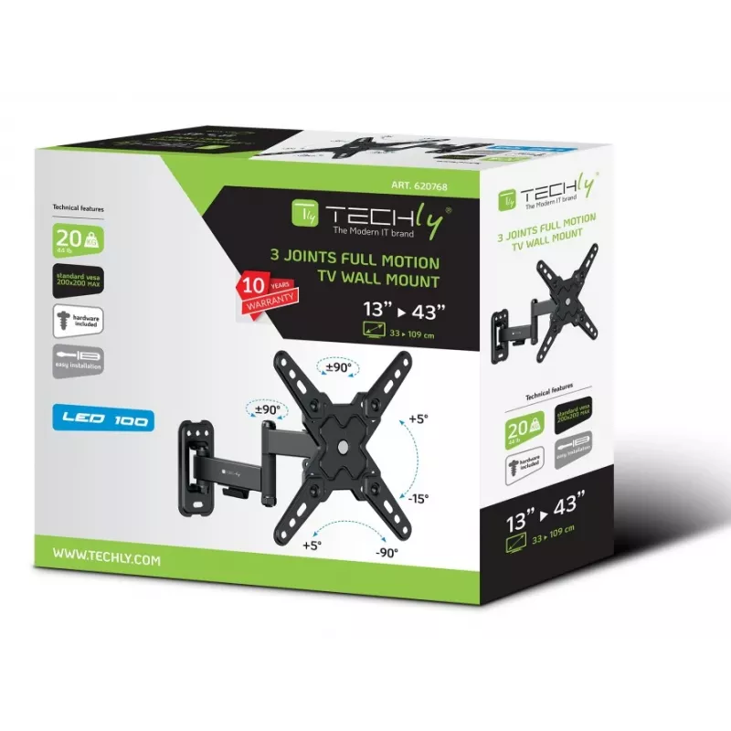 Techly ICA-LCD 422 TV-Wandhalterung 106,7 cm (42 Zoll) Schwarz