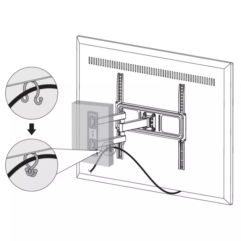 Techly 32-55 Zoll Full-Motion LED-LCD-TV-Wandhalterung, 400 x 400 mm, -15 - 10°, 10 - 90°, 180°, Stahl, Schwarz