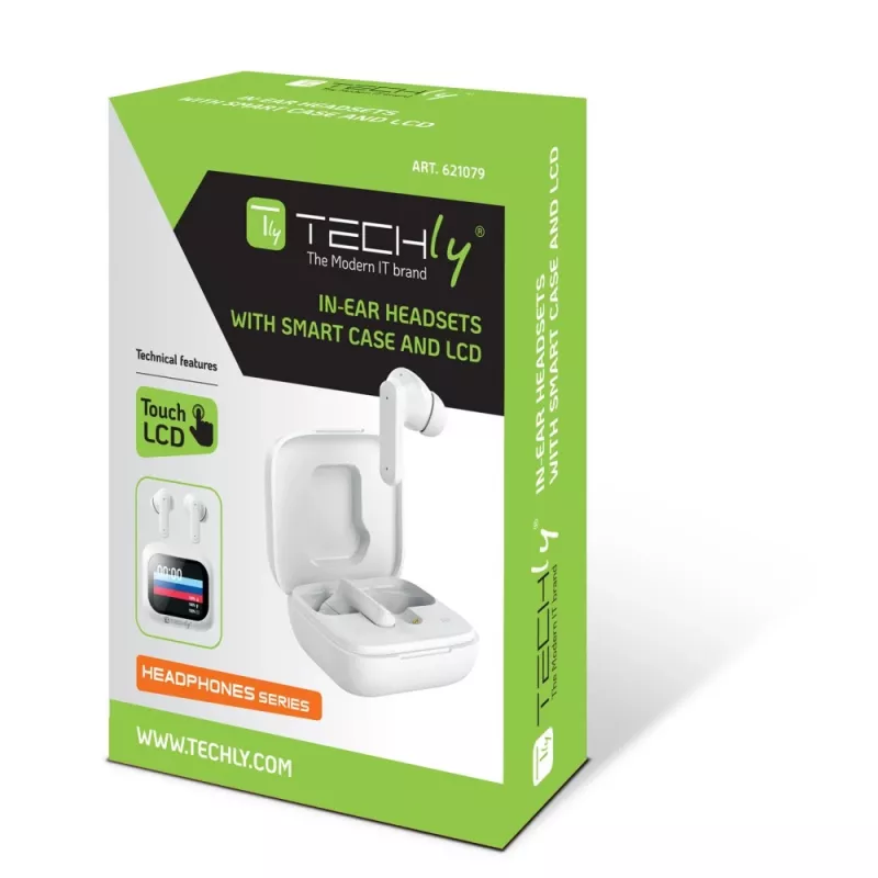 Techly ICC SB-BLT08W Kopfhörer/Headset True Wireless Stereo (TWS) In-Ear Anrufe/Musik Bluetooth Weiß